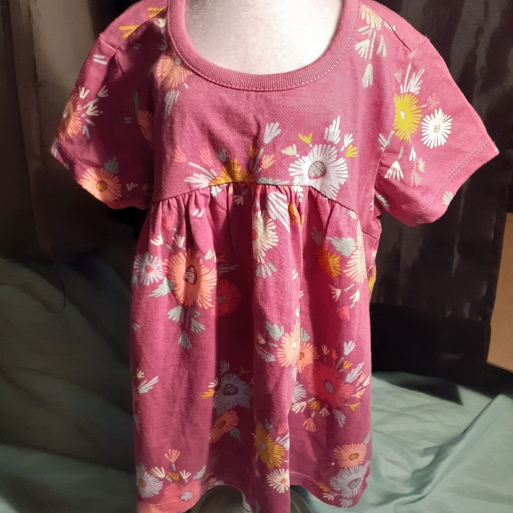 NWOT Tea Pink w/ Flowers Short Sleeve Dress